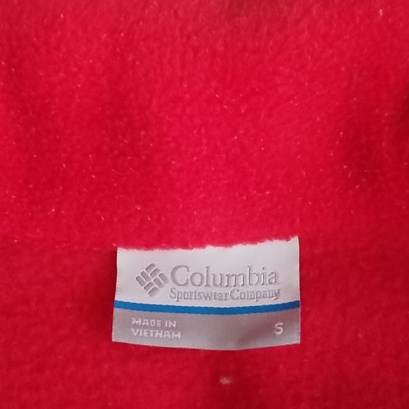 Columbia Red Fleece Sport Zippered Jacket. S - Picture 8 of 14